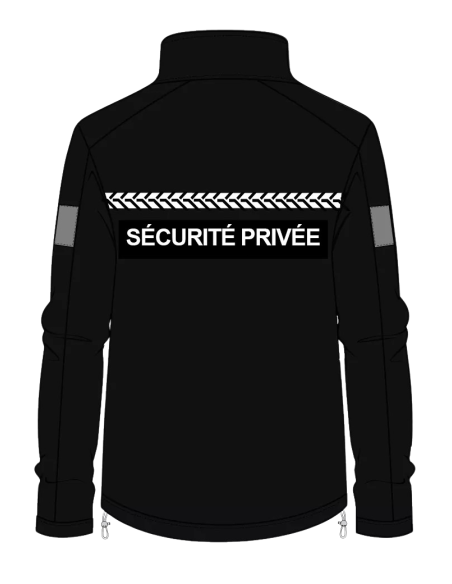 Veste Softshell Sécurité Privée avec bandes HV - Dos Veste Softshell Sécurité Privée avec bandes HV - Dos