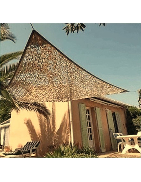 Filet de camouflage triangulaire 80% d'ombrage - Beige Filet de camouflage triangulaire 80% d'ombrage - Beige