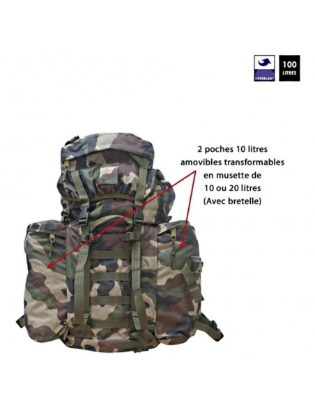 Sac à dos 100 L Ripstop camouflage