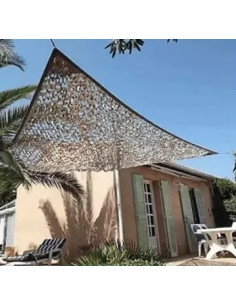 Filet de camouflage triangulaire 80% d'ombrage - Sable