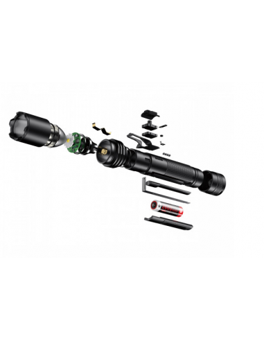 Lampe tactique rechargeable A1 LED - 1100 lumens