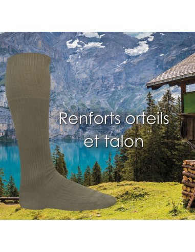 Chaussettes militaire coton kaki Outre-Mer