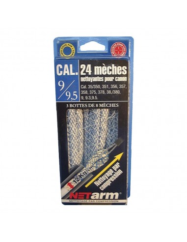 Pack 24 mèches de nettoyage bleues Cal. 9 mm